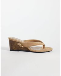 Glamorous - Toe Thong Wedge Sandals - Lyst