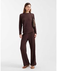 ONLY - Wide Leg Textured Trouser Co-Ord - Lyst