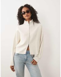 Gina Tricot - Knitted Zip Jacket - Lyst