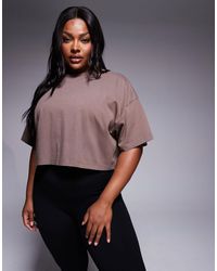 4505 - Curve Icon Heavyweight Cotton Cropped T-shirt With Quick Dry Finish - Lyst