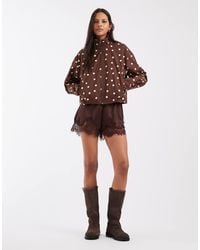 Pieces - Funnel Neck Bomber Jacket - Lyst