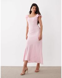 ASOS - Ruffle Sleeve Double Layer Maxi Shift Dress - Lyst