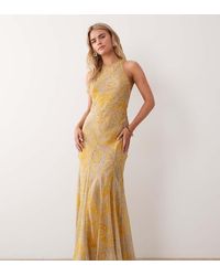 ASOS - Asos Design Petite Racer Neck Bias Maxi Dress With Godet Hem - Lyst
