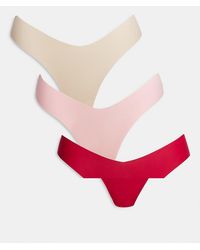 Cotton On - Pack De 3 Braguitas Brasileñas Invisibles De Color Crema, Rosa Y Rojo De Cotton On - Lyst