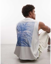 ASOS - Heavyweight Oversized Tank Co-ord With Palm Graphic - Lyst