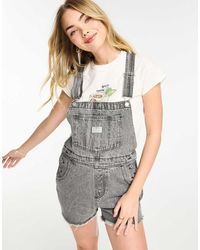 Levi's - Salopette Corta Di Jeans Lavaggio Vintage - Lyst