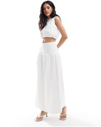 4th & Reckless - Jupe longue en popeline à taille tombante d'ensemble - Lyst