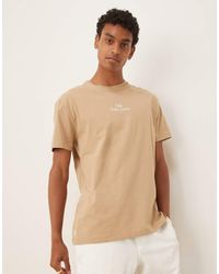 Polo Ralph Lauren - T-Shirt Classica Oversize Color Cuoio Kaki Con Scritta Del Logo Centrale - Lyst