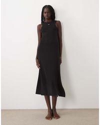 DKNY - Ribbed Cotton Midi Tank Dress - Lyst