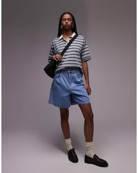Mango - Short en jean long et ample - clair - Lyst