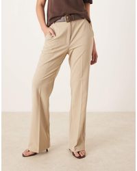 ASOS - Tailored Slim Straight Leg Trousers With Belt - Lyst