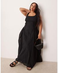 ASOS - Asos Design Curve Prairie Square Neck Maxi Dress With Dropped Waist - Lyst