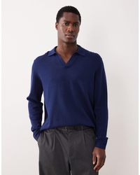 ASOS - Relaxed Knitted Notch Neck Polo - Lyst