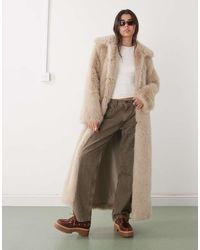 Noisy May - Faux Fur Longline Coat - Lyst