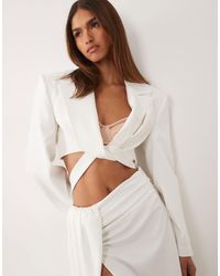 ASOS - Asos X The Sourced Collection Cropped Wrap Blazer - Lyst