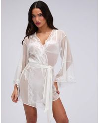 Boux Avenue - Mallory Mesh Kimono Robe Soft Sheer Comfy Nightwear - Lyst