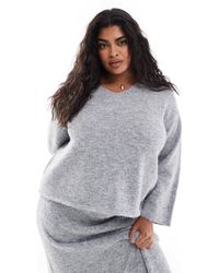 4th & Reckless - Wool Mix Fluffy Knit V Neck Sweater - Lyst