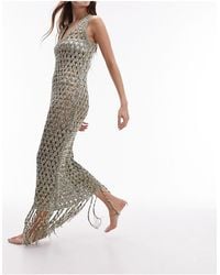 TOPSHOP - Knitted Maxi Beach Dress - Lyst