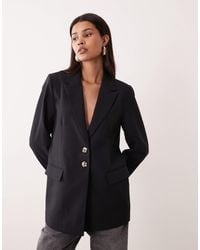 Y.A.S - Oversized Tortoise Button Tailored Blazer - Lyst