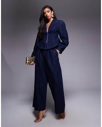 ASOS - Co-ord Denim Zip Front Corset Top - Lyst