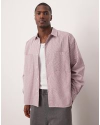 ASOS - Camicia Squadrata Oversize Rossa A Quadri - Lyst