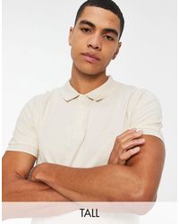 French Connection Tall Single Tipped Pique Polo - White