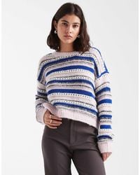 Vero Moda - Textured Stripe Knitted Jumper - Lyst
