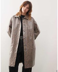 Noisy May - Gabardina Ligera Y Extragrande Con Estampado De Leopardo De -Negro - Lyst