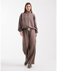 ASOS - Wide Leg With Contrast Seam Co-ord jogger - Lyst