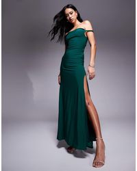 ASOS - Twist Shoulder With Lace Up Back Maxi Dress - Lyst