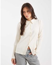 Miss Selfridge - Rib Collar Detail Shirt - Lyst