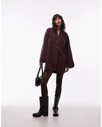 ASOS - Cord Mini Shirt Dress With Wide Cuffs And Oversized Pockets - Lyst
