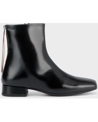 Vagabond Shoemakers - Mona stiefeletten mit eckiger zehenpartie und flachem absatz aus em leder - Lyst