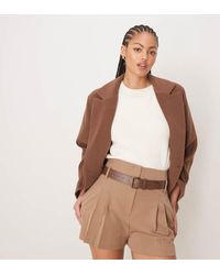 ASOS - Tall Tailored High Waist Shorts With Pu Belt - Lyst