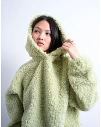 TOPSHOP - Sweat à capuche oversize en imitation peau - Lyst