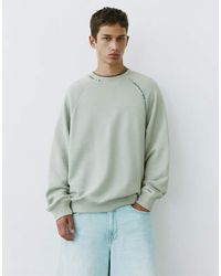 Pull&Bear - Washed Effect Raglan Sweatshirt - Lyst