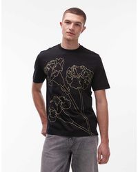 Paul Smith - Floral Line Drawing Print T-shirt - Lyst