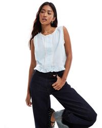 ASOS - Linen Blend Button Through Vest - Lyst