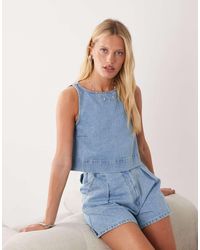 ASOS - Denim Swing Top Co-ord - Lyst
