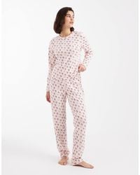 Pieces - Christmas Long Sleeve Pyjama Set - Lyst
