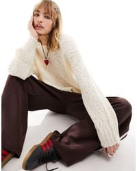 Monki - Textured Wool Blend Sweater - Lyst