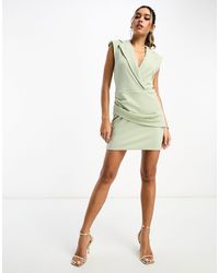 ASOS - Sleeveless Blazer Dress With Twist Front - Lyst