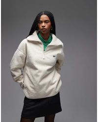 Lacoste - Oversized Half Zip Sweatshirt - Lyst