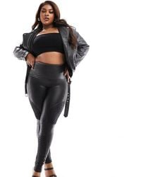 Spanx - Plus Faux Leather Moto leggings - Lyst