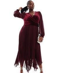 Forever New - Velvet Twist Bodice Pleated Midaxi Dress - Lyst