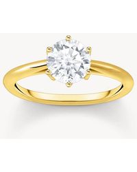 Thomas Sabo - Anello Dorato E Bianco - Lyst