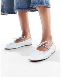 SEQWL - Iris Tie Detail Ruched Ballet Flats - Lyst