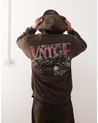 Reclaimed Vintage - Oversized Hoodie With Graphic Back Print - Lyst