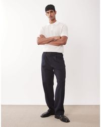 SELECTED - Pantalon ample - marine - Lyst