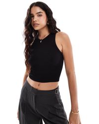 Stradivarius - High Neck Seamless Ribbed Vest Top - Lyst